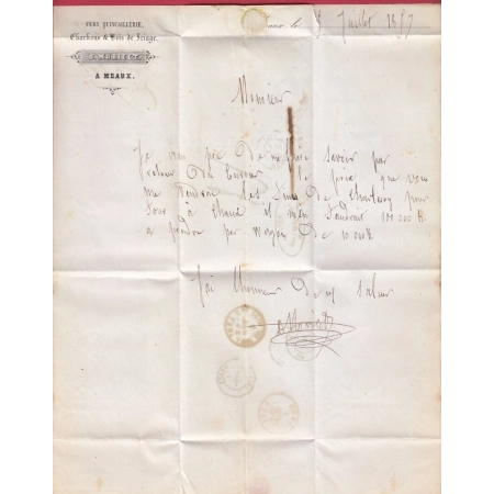 N°14 PC 1947 MEAUX SEINE ET MARNE TAXE TAMPON 4 POUR MONS BELGIQUE LETTRE COVER