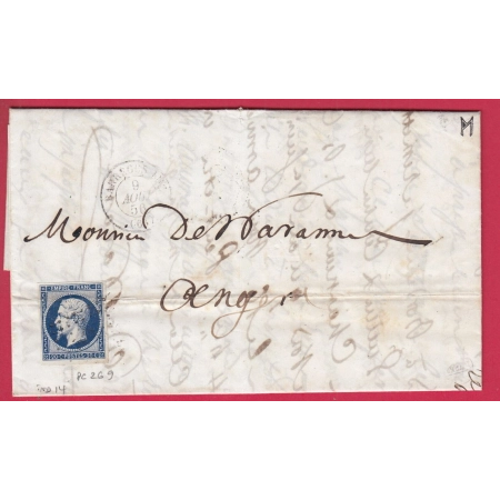 N°14 PC 269 BARREGES LUZ POUR ANGERS INDICE 14 BAREGES HAUTE PYRENEES  LETTRE COVER
