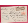 N°56 PAIRE PARIS ETOILE 26 GARE DE NORD POUR SUNDVALL SUEDE SWEDEN 1875 LETTRE COVER