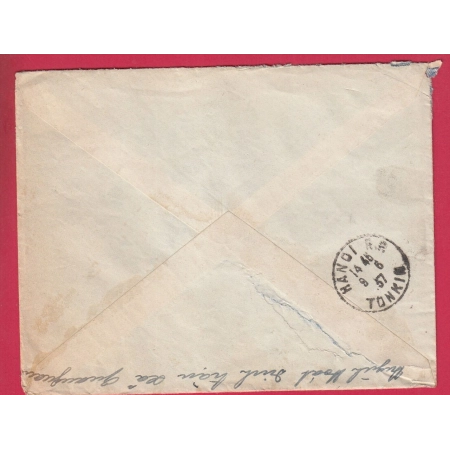 TOURANE ANNAM RECOMMANDE PAR AVION INDOCHINE 1937 POUR PARIS LETTRE COVER