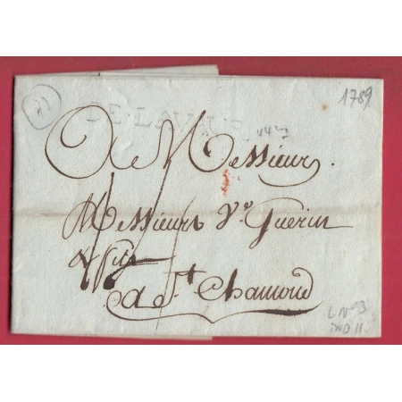 MARQUE DE LAVAUR TARN LENAIN N°3 INDICE 11 1789 POUR ST CHAMOND LETTRE COVER
