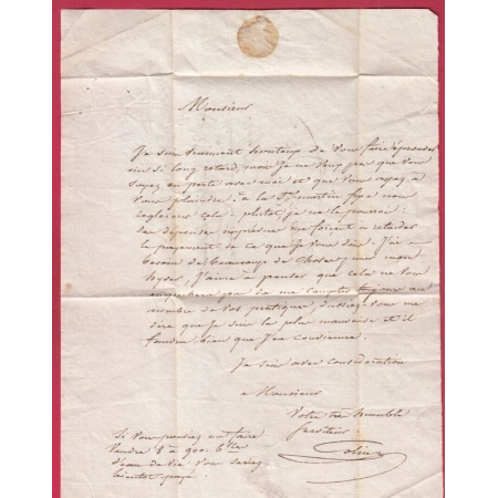 CURSIVE GRATTEE 62 RANDAN PUY DE DOME T13 AIGUEPERSE PUR RIOM 1830 INDICE 11 LETTRE COVER