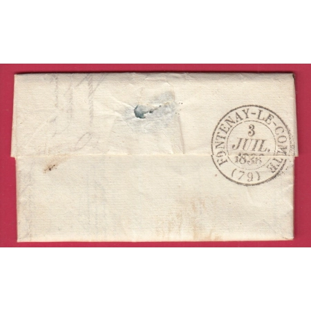 CAD TYPE 13 FONTENAY LE COMTE VENDEE TAXE LOCALE 1 POUR FONTENAY LE COMTE 1836 LETTRE COVER