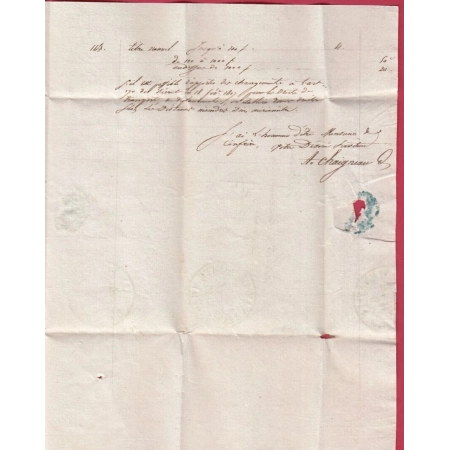 CAD TYPE 13 FONTENAY LE COMTE VENDEE TAXE LOCALE 1 POUR FONTENAY LE COMTE 1836 LETTRE COVER
