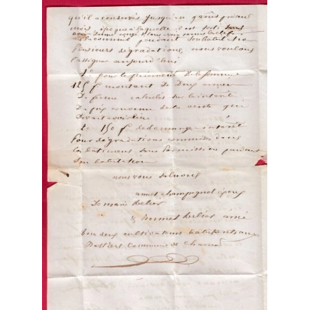 CAD TYPE 13 MARINGUES PUY DE DOME BOITE RURALE C CHARNAT 1849 POUR LEZOUX LETTRE COVER
