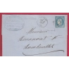 N°60 DU 8 SEPTEMBRE 1871 PRECOCE GC 2188 LE MANS CAD TYPE 16 POUR RAMBOUILLET SEINE ET OISE LETTRE COVER