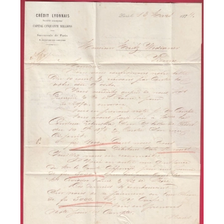 N°57 BANDE DE 3 PARIS ETOILE 1 PL DE LA BOURSE POUR VIENNE WIEN AUTRICHE AUSTRIA 1874 SIGNE BRUN LETTRE COVER