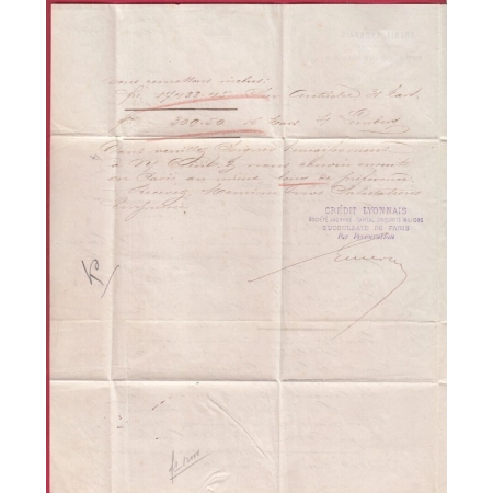 N°57 BANDE DE 3 PARIS ETOILE 1 PL DE LA BOURSE POUR VIENNE WIEN AUTRICHE AUSTRIA 1874 SIGNE BRUN LETTRE COVER