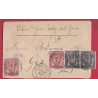 N°71 X2 89 PAIRE LE BOIS D'OINGT RHONE LETTRE CHARGE POUR GEX AIN 1879 COVER