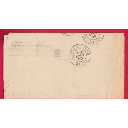N°69 PARIS DISTRIBUTION AVEC FLEURONS FLAMME RF 1900 REF A00601 AUBERVILLIERS LETTRE COVER