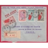MADAGASCAR TANANARIVE 1937 PAR AVION RECOMMANDE POUR PARIS LETTRE COVER