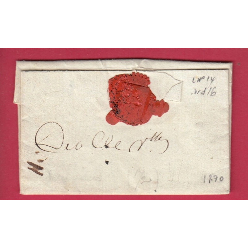 DEBOURSE DE VERSAILLES MANUSCRIT SEINE ET OISE LENAIN N°14 INDICE 16 DEPART SENS YONNE 1790 LETTRE COVER