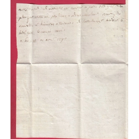 DEBOURSE DE VERSAILLES MANUSCRIT SEINE ET OISE LENAIN N°14 INDICE 16 DEPART SENS YONNE 1790 LETTRE COVER