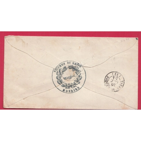 CAD TYPE 12 ST REMY DE PROVENCE BOUCHES DU RHONE OR MOURIES POUR TARASCON 1854 LETTRE COVER