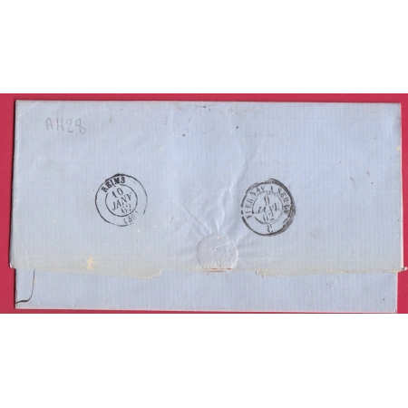 N°14 PC 1183 EPERNAY MARNE TAXE 4 AFFT INSUFF REIMS MARNE LETTRE COVER
