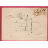 N°21 X2 GC 246 AUTUN SAONE ET LOIRE 1865 TAXE 4 AFFR INSUF POUR COUCHES 1865 LETTRE COVER