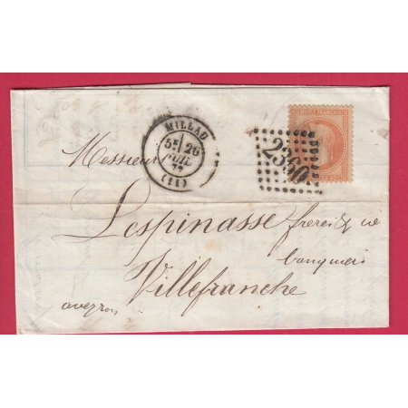 N°31 GC 2360 MILLAU AVEYRON POUR VILLEFRANCHE LETTRE COVER