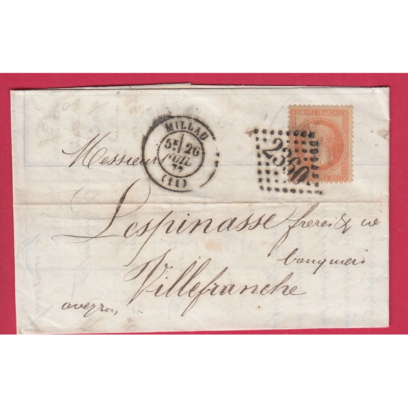 N°31 GC 2360 MILLAU AVEYRON POUR VILLEFRANCHE LETTRE COVER