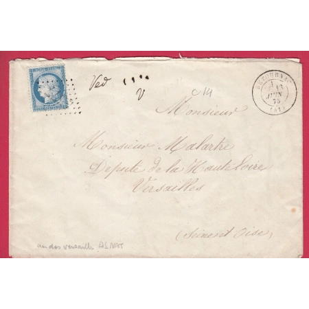 N°60 GC 4577 RETOURNAC HAUTE LOIRE CAD TYPE 17 POUR VERSAILLES ASSEMBLEE NATIONALE INDICE14 LETTRE COVER