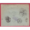 N°90 COUTANCES MANCHE TAXE 1d FB ANGLETERRE CHERBOURG REEXPEDIEE SOUTHAMPTON RETOUR ENVOYEUR RECLAMATIONS LETTRE COVER