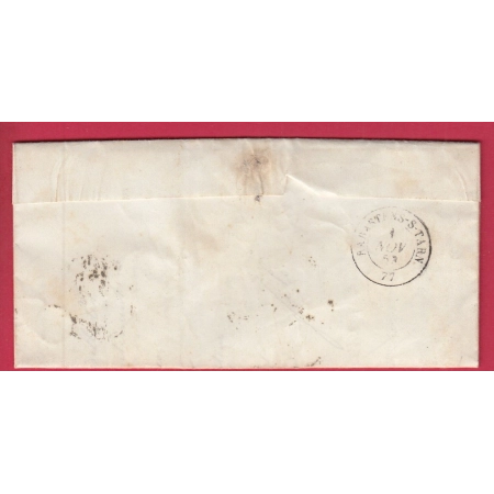 CAD TYPE 15 ALBI TARN BOITE RURALE M MAUSSANS POUR RABASTENS 1853 LETTRE COVER