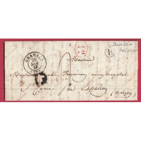 CAD TYPE 15 CRAMAUX TARN BOITE RURALE B SALMIECH AVEYRON DECIME RURAL POUR ST COME LETTRE COVER