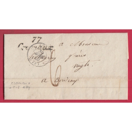 CURSIVE 77 CRAMAUX TARN 1840 POUR BORDEAUX INDICE 9 LETTRE COVER