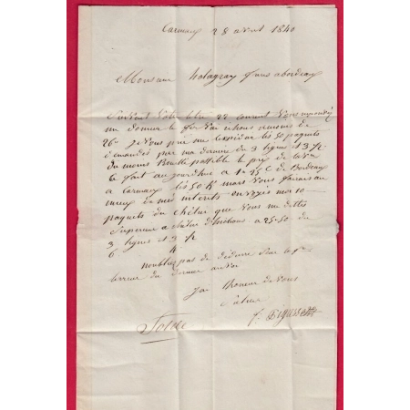 CURSIVE 77 CRAMAUX TARN 1840 POUR BORDEAUX INDICE 9 LETTRE COVER