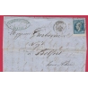 N°14 COIN DE FEUILLE PC 2221 NANTES POUR BELFORT 1859 LETTRE COVER