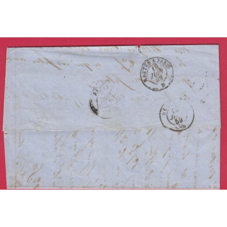 N°14 COIN DE FEUILLE PC 2221 NANTES POUR BELFORT 1859 LETTRE COVER