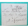 MARQUE 7 VOUZIERS ARDENNES POUR LONGUYON MEURTHE ET MOSELLE 35x10 1826 LETTRE COVER FRANCE