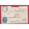 N°22 PC DU GC PERREUX LOIRE CAD TYPE 22 RARE NON SIGNALE PAR POTHION POUR NEUVILLE SUR SAONE LETTRE COVER