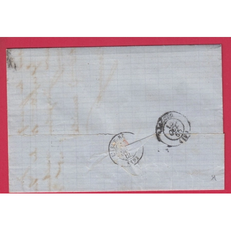 N°22 CAD MARSEILLE 2 BATEAU A VAPEUR 2 POUR ILE ROUSSE CORSE MARITIME LETTRE COVER