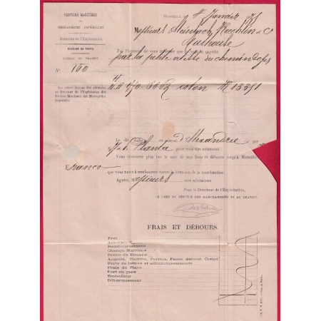 N°55 60 GC 6326 MARSEILLE PLACE CENTRALE POUR MULHOUSE HAUT RHIN ALSACE LORRAINE ALLEMAGNE LETTRE COVER