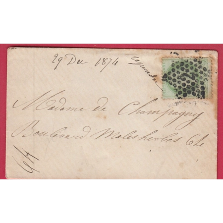 N°53 PARIS ETOILE 2 OBLITERATION JOUR DE L'AN POUR PARIS LETTRE COVER