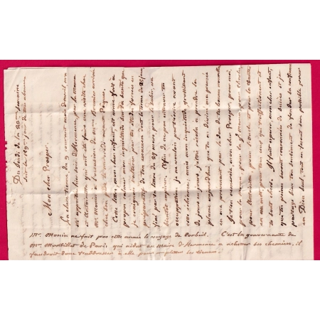 SUISSE GENEVE 1841 LG LETTRE GENEVOISE ENTREE SUISSE FERNEY POUR PARIS LETTRE COVER