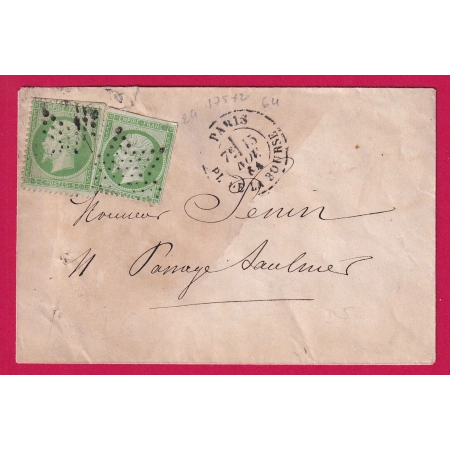 N°20 X2 PARIS ETOILE PLEINE PL DE LA BOURSE POUR PARIS LETTRE COVER