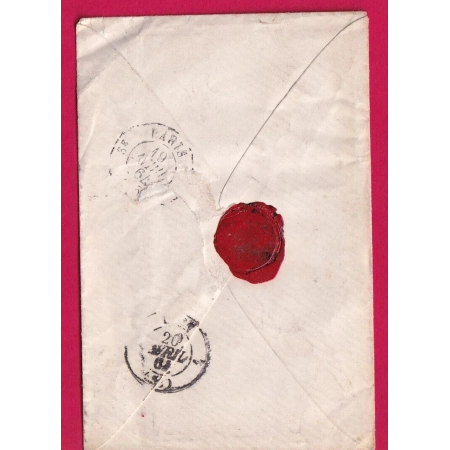 N°22 PC DU GC 2522 MONTROUGE SEINE 1864 POUR LYON INDICE 18 LETTRE COVER