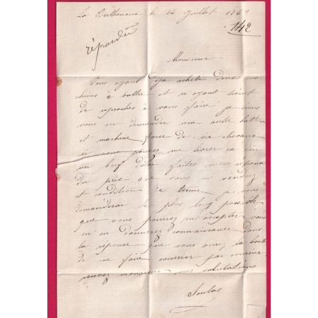 N°29 PC DU GC 3932 THEVET INDRE CAD TYPE 24 BOITE RURALE A BERTHENOUX POUR VIERZON INDICE 18 LETTRE COVER