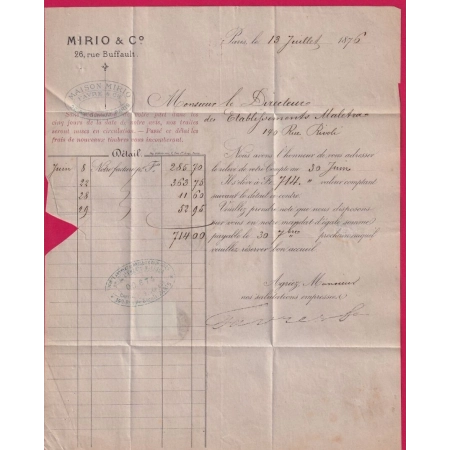 N°55 CAD TYPE17 PARIS R MILTON POUR PARIS LETTRE COVER