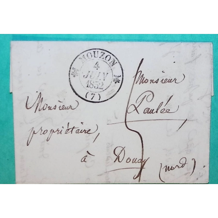 CAD TYPE 12 MOUZON ARDENNES POUR DOUAI NORD AMELIORATION DE DATE 1832 LETTRE COVER FRANCE