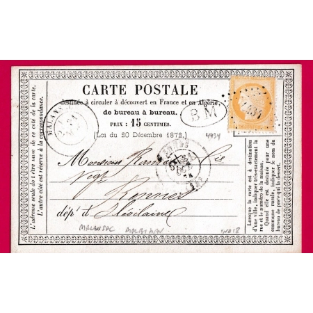 N°55 PC DU GC 4434 MALANSAC MORBIHAN BM DE ROCHEFORT EN TERRE POUR RENNES INDICE 18 LETTRE COVER
