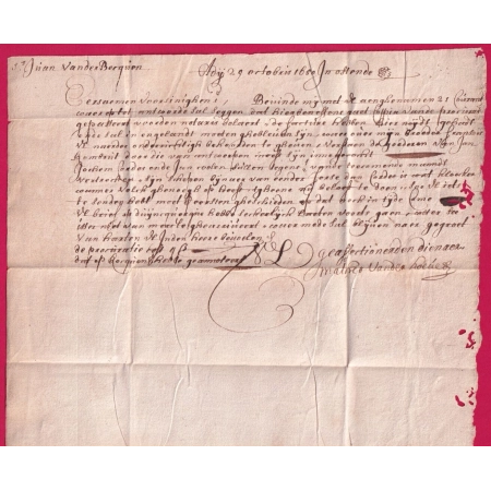 LETTRE DE 1650 TAXE ESPAGNOLE IIII OSTENDE BELGIQUE POUR ANVERS LETTRE COVER
