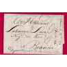 MARQUE 67 STRASBOURG BAS RHIN ACHEMINE DE FRANKFURT ALLEMAGNE 1804 MARQUE ACHEMINEUR MANUSCRIT AU DOS BEAUNE COTE D'OR