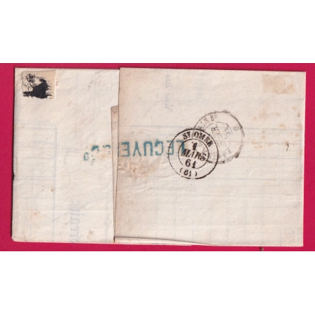 N°14 PARIS D3 60 D3 LOSANGE DS3 POUR ST OMER PAS DE CALAIS LETTRE COVER