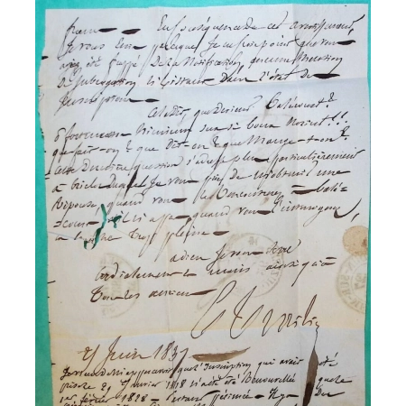 CAD TYPE 12 VOUZIERS ARDENNES POUR VERDUN MEUSE 1837 LETTRE COVER FRANCE