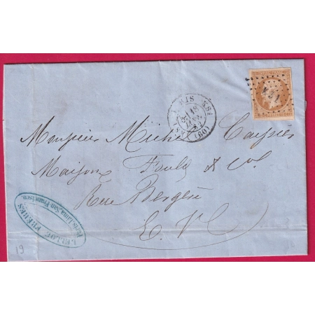 N°13B PARIS KS1 60 KS1 LOSANGE KS1 POUR PARIS LETTRE COVER