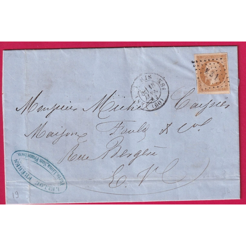 N°13B PARIS KS1 60 KS1 LOSANGE KS1 POUR PARIS LETTRE COVER