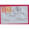 N°13 16 PC 2366 PASSY LES PARIS SEINE 1857 POUR CHAMONIX ETATS SARDE HAUTE SAVOIE CAD SARDE EN BLEU AU DOS LETTRE COVER