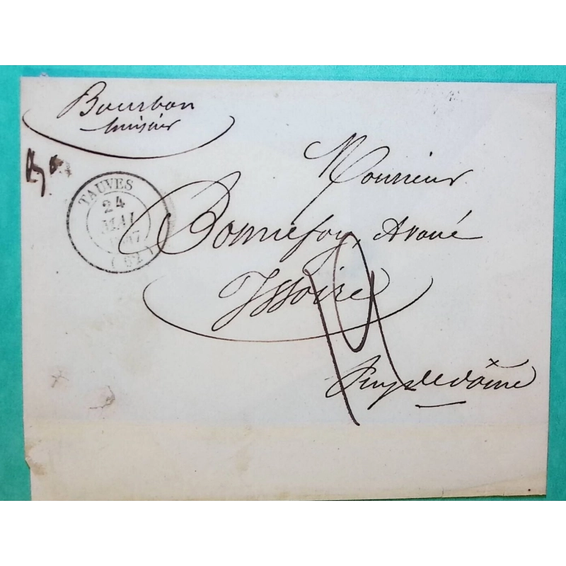 CAD TYPE 14 TAUVES PUY DE DOME TAXE MANUSCRITE 12 TRIPLE PORT POUR ISSOIRE 1847 LETTRE COVER FRANCE